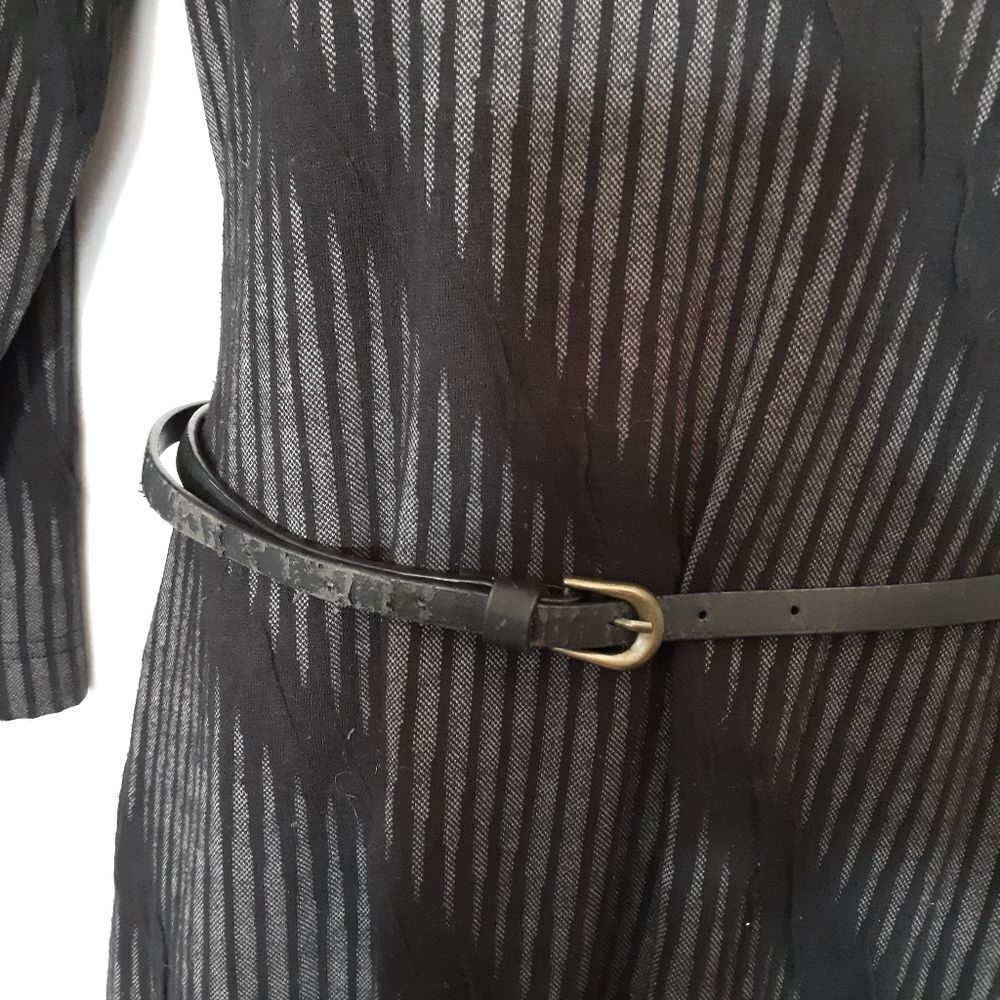 Sharagano black and gray striped dress - Picture 3 of 5